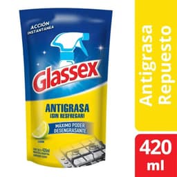 Limpiador Antigrasa Limon Doypack Glassex 420 ml