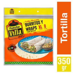Tortillas Burritos y Wraps XL Pancho Villa 8 Un 350 g