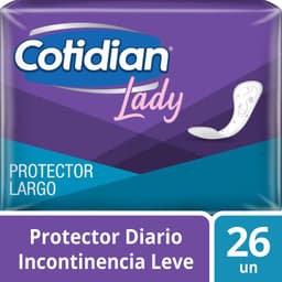 Protectores Diarios Largos Incontinencia Cotidian Lady 26 un