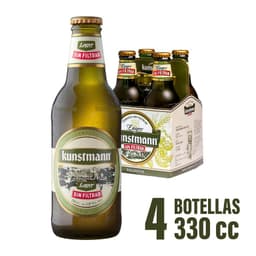 Pack Cerveza Lager Sin Filtrar Kunstmann 4x330 cc 4 X 330 ML