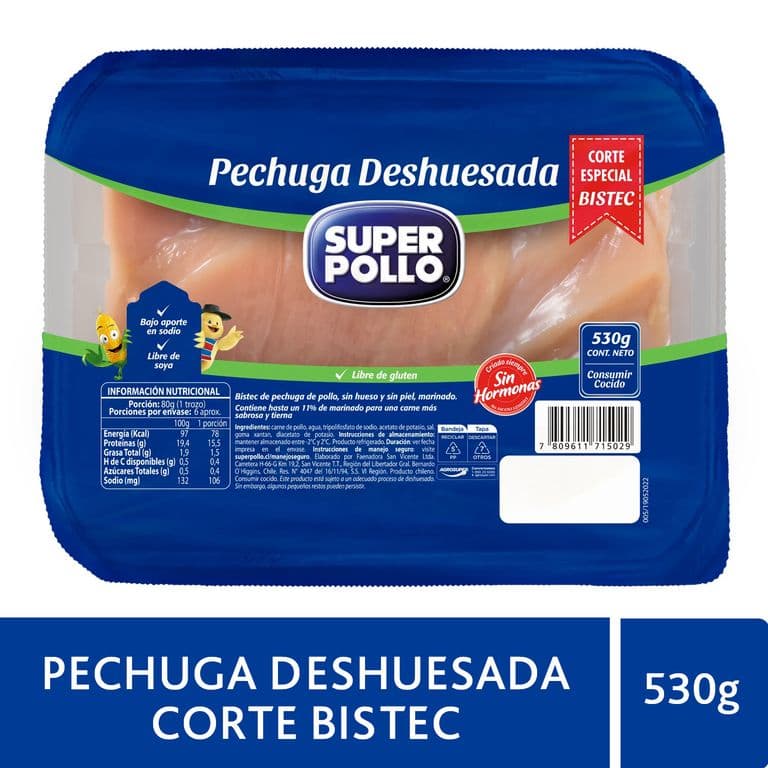 Pechuga de Pollo Deshuesada Super Pollo 530 g