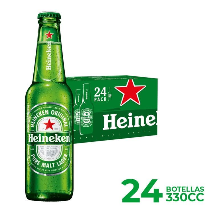 Pack Cerveza Heineken Lager Botella 5 24 x 330 ml