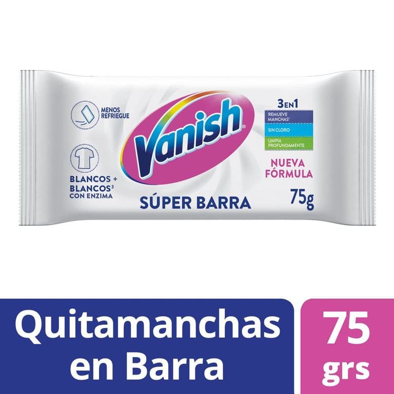 Jabon Barra Ropa Blanca Vanish 75 gr