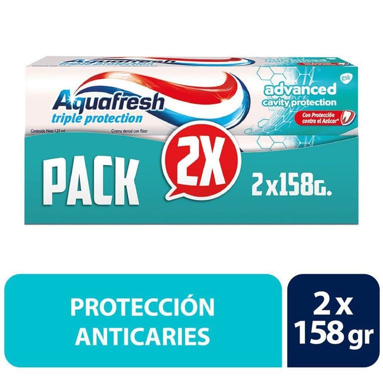 Pack Cremas Dentales Aquafresh Advanced 2 x 158 g