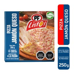Pizza Jamon y Queso Congelada PF Listo 250 g