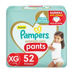 Panales Desechables Premium Care Pants Talla XG Pampers 52 un