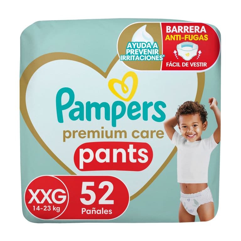 Panales Desechables Premium Care Pants Talla XXG Pampers 52 un