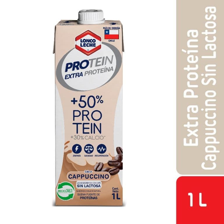 Leche Descremada Protein Cappuccino Sin Lactosa Loncoleche 1 lt