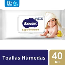 Toallitas Humedas Super Premium 99% Agua Babysec 40 un