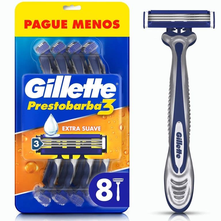 Maquina de Afeitar Prestobarba3 Extra Suave Gillette 8 un