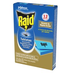 Tabletas de Repuesto Insecticida Raid contra Mosquitos Tabletas 12 Un