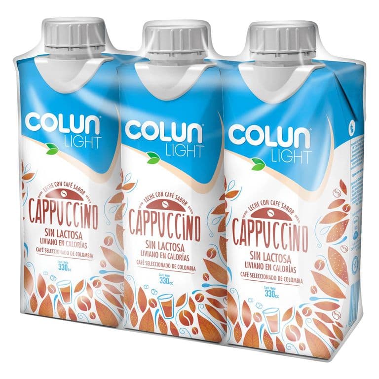 Pack Leche Light Sin Lactosa Sabor Cappucino Colun 3 x 330 ml PACK 3 X 330 ML