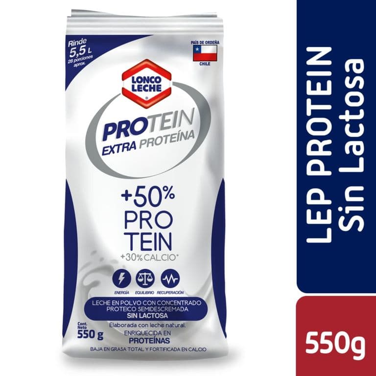 Leche en Polvo Semidescremada Proteina Loncoleche 550 gr