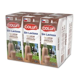 Pack Leche Semidescremada Sin Lactosa Chocolate Colun 6 x 200 ml PACK 6 X 200 ML