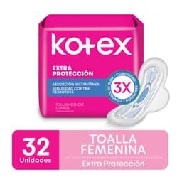 Toallas Higienicas Kotex Extra Proteccion 32 Un