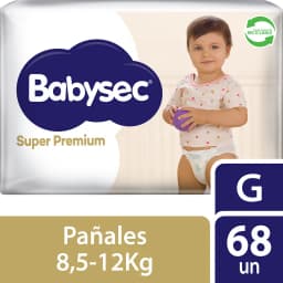 Panales Desechables Babysec Super Premium Talla G 68 un