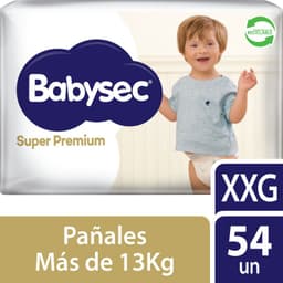 Panales Desechables Super Premium Talla XXG Babysec 54 un