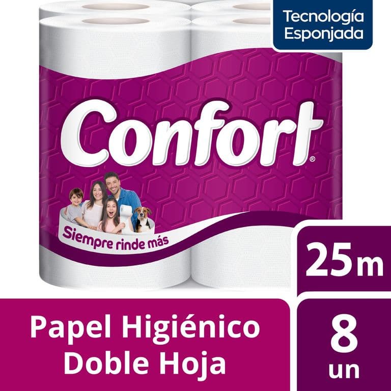 Papel Higienico Confort Doble Hoja 8 UN