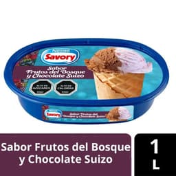 Helado de Leche Sabor Frutos del Bosque y Chocolate Suizo Cassata Savory 1 L 1 LT