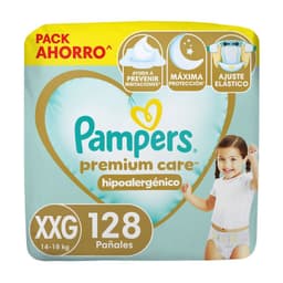 Panales Desechables Premium Care Talla XXG Pampers 128 un