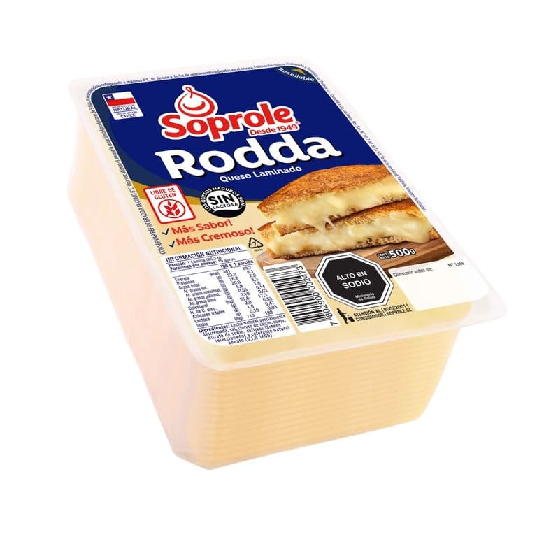 Queso Rodda Laminado Soprole 500 gr