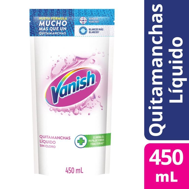 Quitamanchas Liquido Ropa Blanca Repuesto Vanish 450 ml