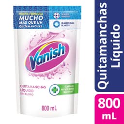 Quitamanchas Liquido Ropa Blanca Repuesto Vanish 800 ml