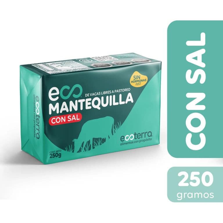 Mantequilla con Sal Vacas Libres a Pastoreo Ecoterra 250 g