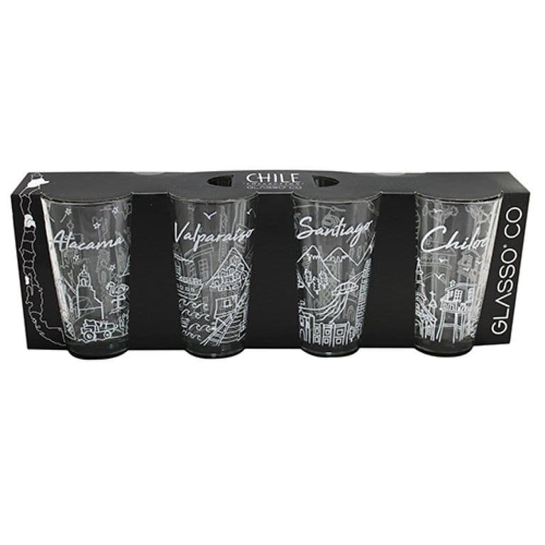 SET 4 VASOS CHILE COLLECTION GLASSO UN