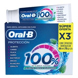 Pack Pasta Dental Proteccion 100 % Oral-B 3 un 3 UN X 70 GR