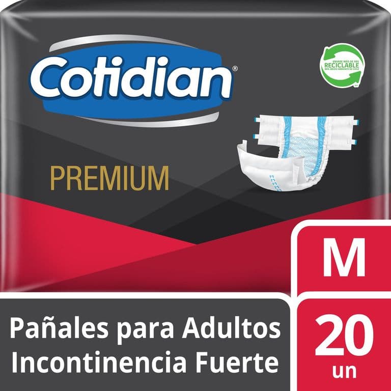 Panales para Adulto Premium Talla M Cotidian 20 un