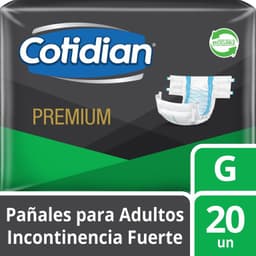 Panales para Adulto Premium Talla G Cotidian 20 un