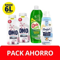 Pack Detergente Liquido + Quix + Suavizante Omo 3 un
