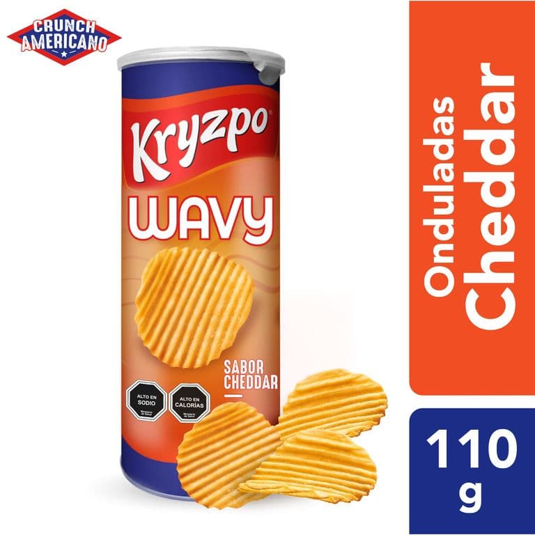 Papas Fritas Cheddar Wavy 110 GR