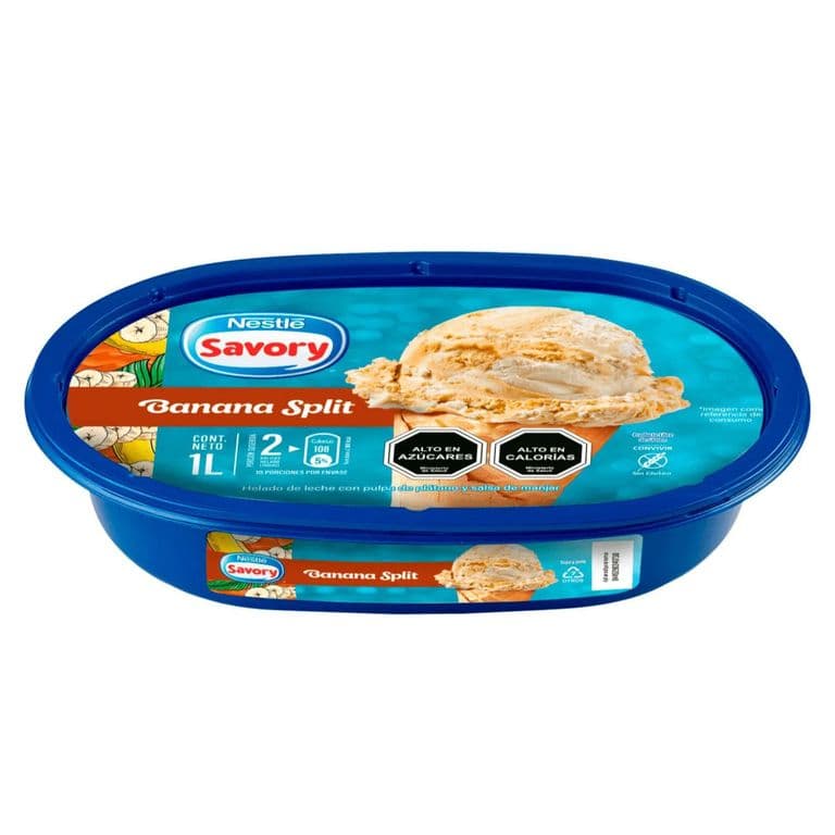 Helado de Leche Sabor Banana Split Cassata Savory 1 L 1 LT