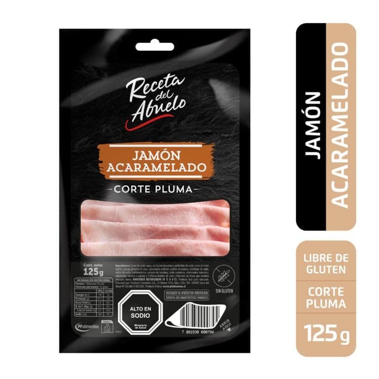 Jamon de Cerdo Acaramelado Corte Pluma Receta del Abuelo 125 g