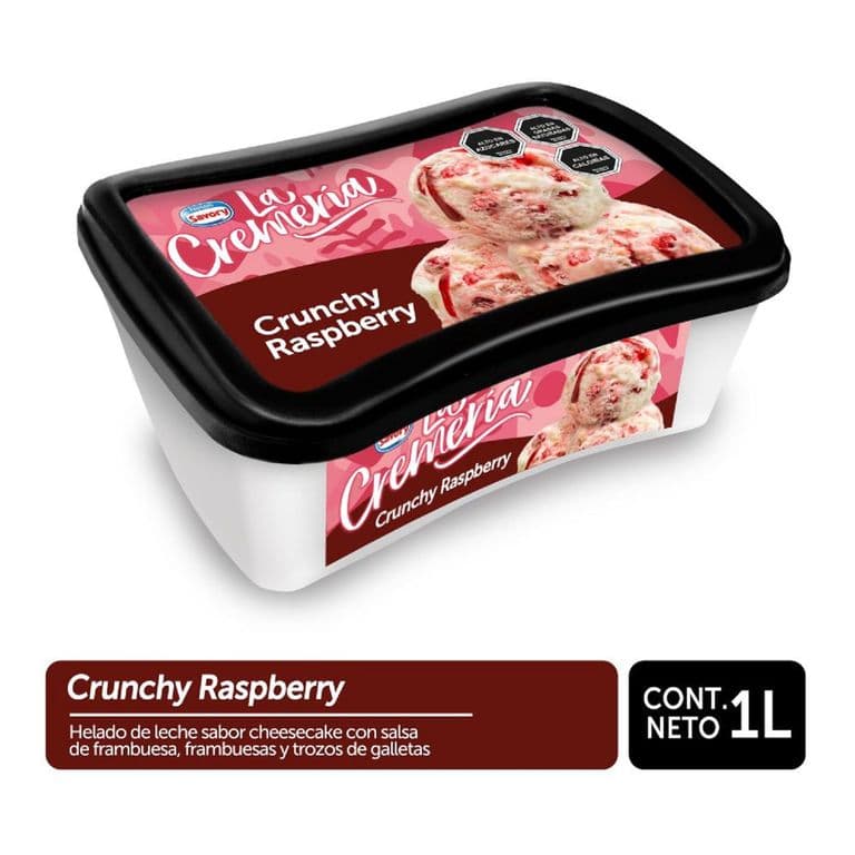 HELADO CRUNCH RASPBERRY LA CREMERIA 1LT
