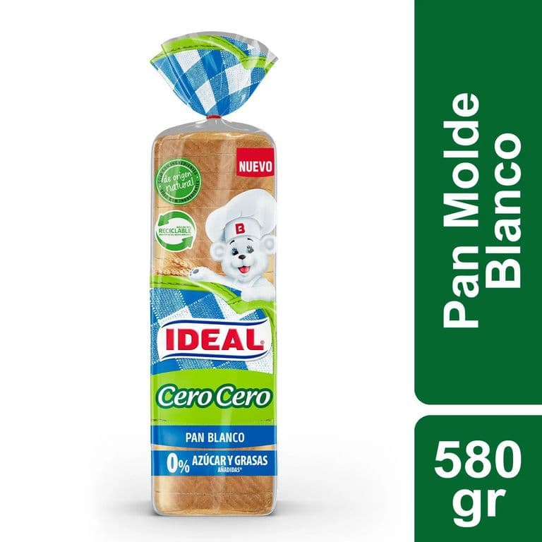 PAN BLANCO CERO CERO 580G IDEAL