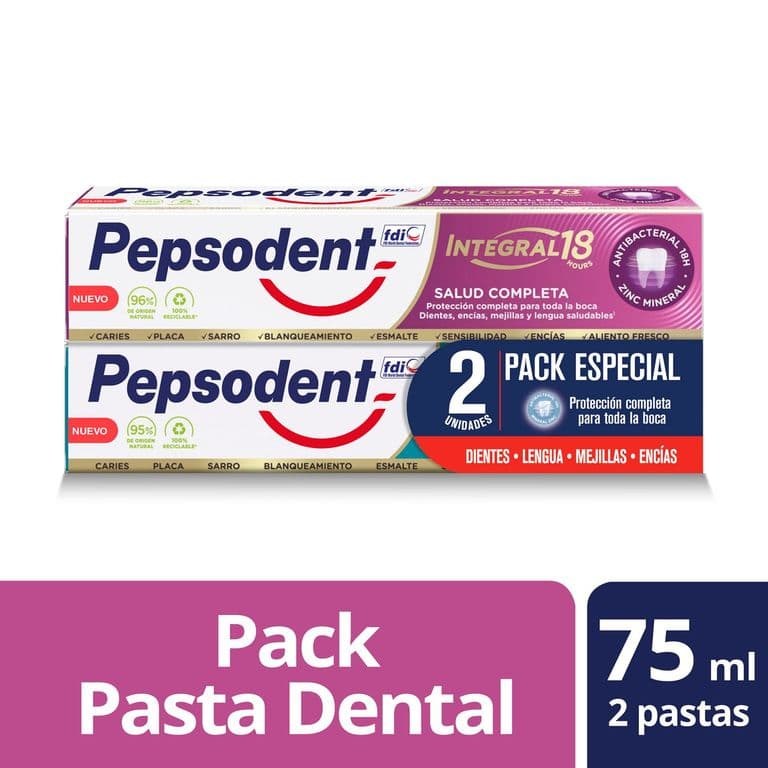 Pack Pasta de Dientes Antibacterial 18 Horas 75 ML