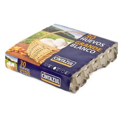 Huevo Blanco Grande Cinta Azul 30 un