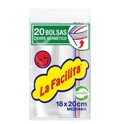 BOLSA C. CIERRE 18X20 CM FACILITA 20 UND