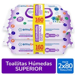 Pack Toallitas Humedas Emu Baby Superior 2 x 80 Unidades 980 GR