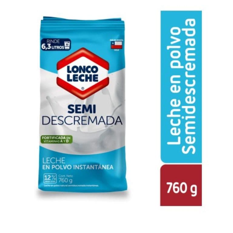 Leche en Polvo Semidescremada Loncoleche 760 gr