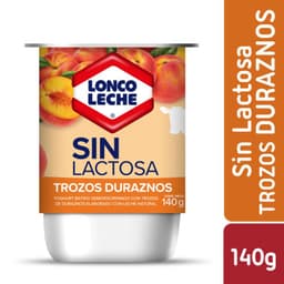 Yoghurt con Trozos de Durazno Sin Lactosa Loncoleche 140 g
