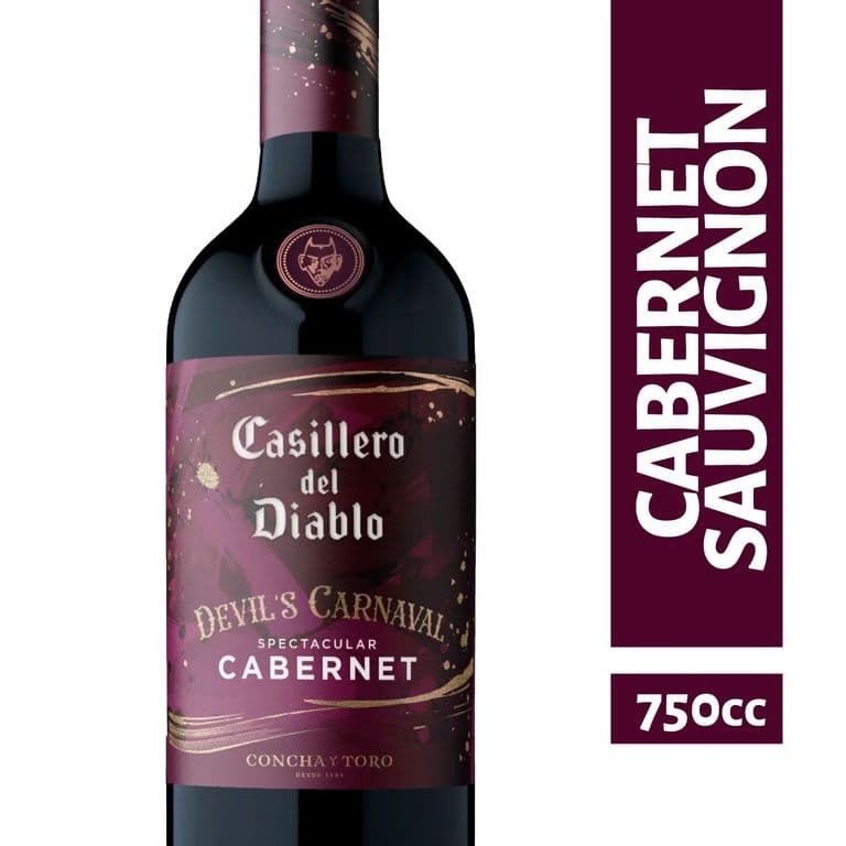 Vino Tinto Cabernet Sauvignon Devils Carnav Casillero del Diablo 13.5 750 cc 750 ML