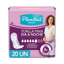 Toallas Incontinencia Dia & Noche Plenitud Femme 20 un 24 UN