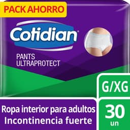 Ropa Interior Desechable Pants Ultraprotect Talla G/XG Cotidian 30 Un