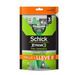 Maquina de Afeitar Xtreme 3 con Hojas Flexibles Hombre Schick 8 Un
