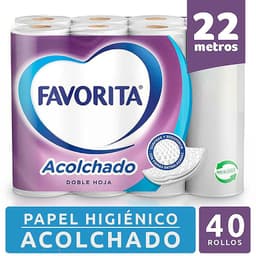Papel Higienico Favorita Doble Hoja Acolchado 40 Un