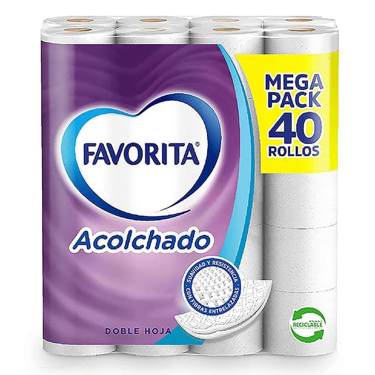 Papel Higienico Favorita Doble Hoja Acolchado 40 Un